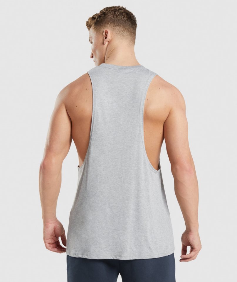 Men's Gymshark Legacy Drop Arm Tanks Light Grey | CA 3DAN16